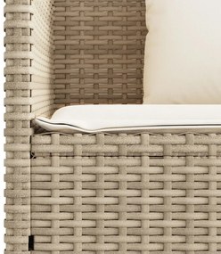 bézs polyrattan kerti pad párnákkal