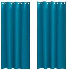 Függönyök függönyökkel 2 pcs Türkiz Poliészter