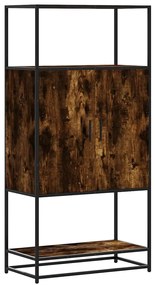 Highboard sonoma tölgy 68x35x139 cm gépelt fa és fém