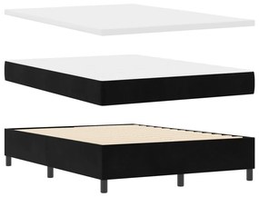 vidaXL Box Spring Ágy Matraccal és Pad Fekete 160x200 cm Bársony