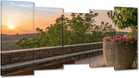 Vászonkép 150x80 Naplemente Virágok