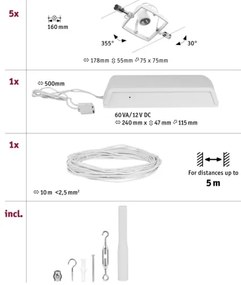 Paulmann 94432 - 5x GU5,3/10W MAC spotlámpa 230V fehér készlet