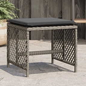 vidaXL 4 db szürke polyrattan kerti szék párnával 41 x 41 x 36 cm