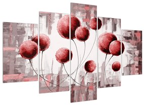 Absztrakt kép - piros léggömbök (150x105 cm)