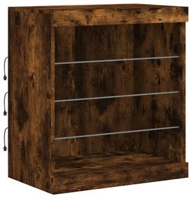 füstös tölgy színű tálalószekrény LED-ekkel 60,5 x 37 x 67 cm