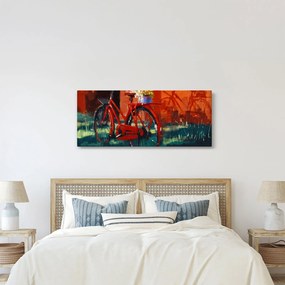 Piros kerék képe, akril festés (120x50 cm)