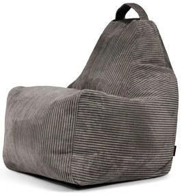 Sötétszürke kordbársony babzsákfotel Play Amuse – SLOWDOWN