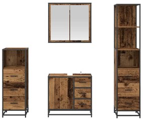 Fürdőszoba bútor szett 4 pcs Régi fa 65 x 33 x 60 cm Faanyag
