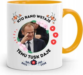 Donald Tusk Sárga Bögre Platform Ajándék fényképes nyomtatással