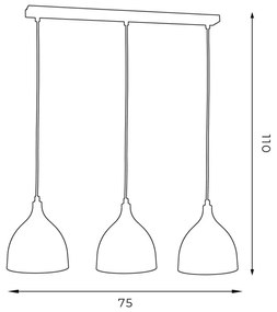Csillár zsinóron NOAK 3xE27/15W/230V fekete
