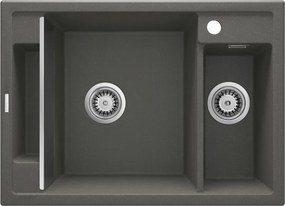 Magnetic gránit mosogató_1,5 medence, metál antracit