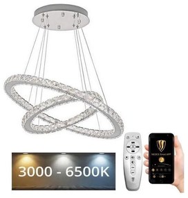 NEDES LED Dimmelhető csillár zsinóron LED/115W/230V 3000-6500K ezüst + távirányító ND3553