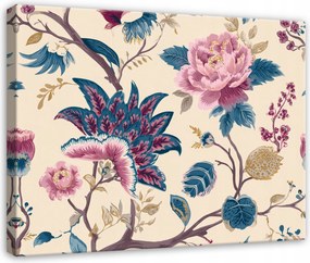 Vászonkép Virágok Absztrakt Vintage Retro Nappali Hálószoba Vászon 100x70