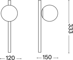 Ideal Lux - LED Fali lámpa BINOMIO 1xG9/3W/230V fekete