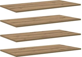 vidaXL Polcos könyvespolc 4 pcs Barna 80 x 40 x 1,5 cm Faanyag