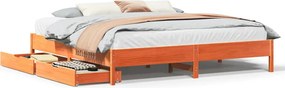 vidaXL viaszbarna tömör fenyőfa ágy matrac nélkül 180 x 200 cm
