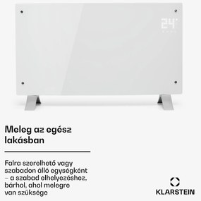Klarstein Bornholm Curved, konvektor, 2000 W, termosztát, időzítő, fehér