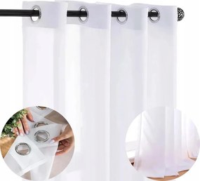 Függöny Fátyol Sima Átvezetőkkel 290x260cm fehér