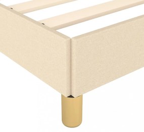 krémszínű szövet ágykeret fejtámlával matrac nélkül 80 x 200 cm