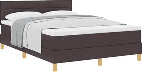 vidaXL Boxrugós ágy matracmal Sötét Barna 140 x 200 cm szövet