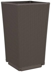 4 db barna polipropilén kerti ültetőláda 32,5 x 32,5 x 57 cm