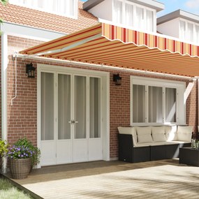 Automatikus Behúzható Napellenző Sárga és Narancs 600x300 cm