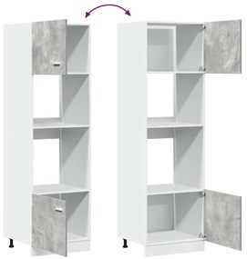 betonszürke forgácslap mikrohullámú sütő szekrény 60x57x207 cm