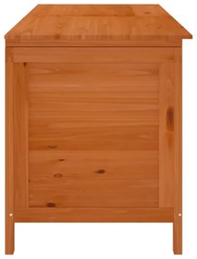 barna tömör fenyőfa kerti tárolóláda 150 x 50 x 56,5 cm