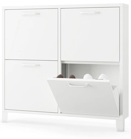 SHIRLEY fém cipősszekrény, 960 x 900 x 170 mm, fehér