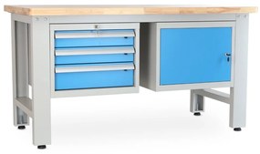 Műhelyasztal Solid OAK-31, 150 cm, 2x függő doboz, tölgy