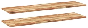 2 db olajbevonatú tömör akácfa függőpolc 140 x 40 x 2 cm