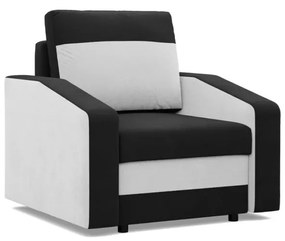 Hewlet fotel, szövet anyag, bonell töltet, fekete - fehér