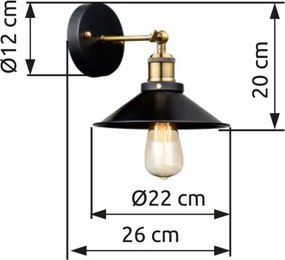 Globo 15053W Falikar fekete BxH:220x200, AL:260, exkl. 1xE27 60W 230V