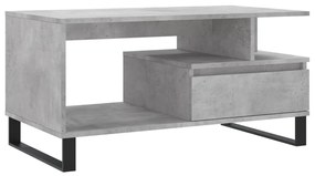 Betonszürke szerelt fa dohányzóasztal 90x49x45 cm
