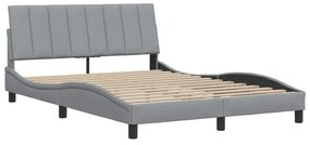 világosszürke szövet ágykeret matrac nélkül Hanko 140x200 cm