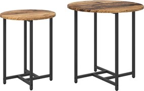 vidaXL Kisasztal készlet 2 pcs Régi fa és fekete