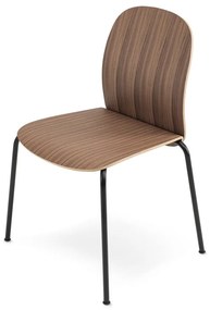 Barna rakásolható étkezőszék szett 2 db-os diófa dekorral Book – Gazzda