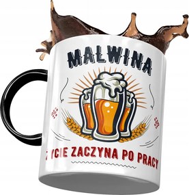 Fekete Bögre Malvina Barátnő Feleség Ajándék Nyomtatott Fotóval