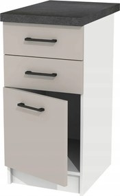 40 cm-es alsó konyhaszekrény Kasmír fiókokkal és District Dark munkalappal