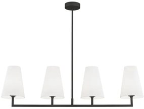 Argon 1831 - Csillár rúdon SAFIANO 4xE27/15W/230V fekete