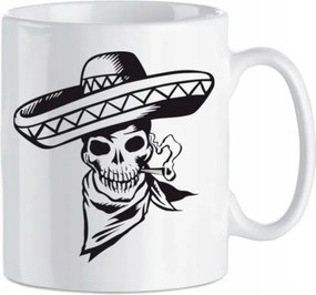 Bögre nyomott mintás Koponya Bandita Kerámia 330 ml