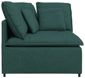 sötétzöld moduláris kanapé sarokmodul párnákkal 100 cm