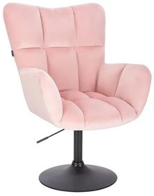 HR650N Púderrózsaszín modern velúr szék fekete lábbal