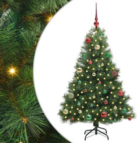 vidaXL Mű karácsonyfa 150 LED-del állvánnyal Zöld 150 cm PE és PVC
