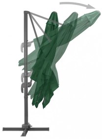 zöld konzolos kerti napernyő alumíniumrúddal 400 x 300 cm