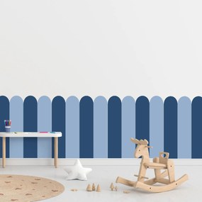PIPPER. Textil öntapadó tapéta - Boltív - Sötétkék színű Méret: 80cm, Szín: Kombináció