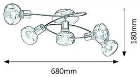Rabalux 5552 - Csillár HOLLY 5xE14/40W/230V arany