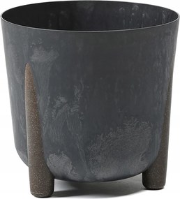 Virágtartó Eco 21 cm anyag 100% újrahasznosított fekete beton betéttel