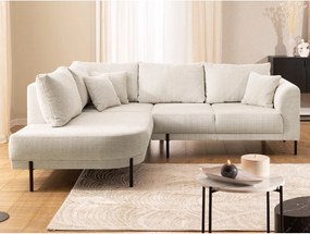 Bézs zsenília sarokkanapé (bal oldali-L alakú) Mauris – Ropez