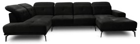 Fekete sarokkanapé (bal oldali-U alakú) Bretan – ELTAP